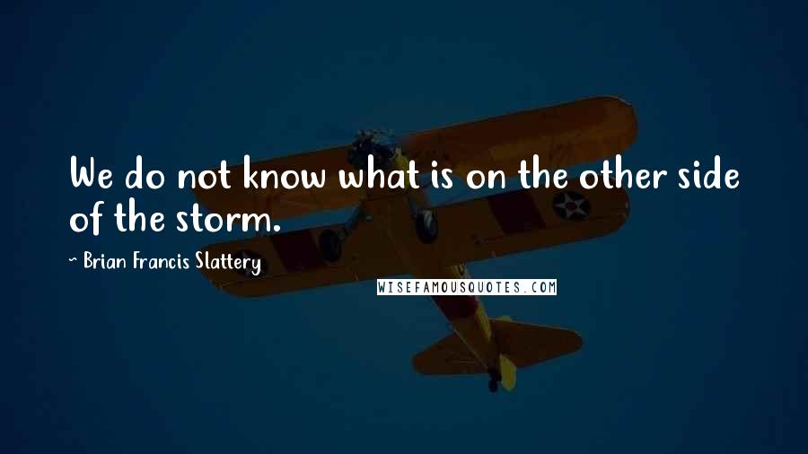 Brian Francis Slattery Quotes: We do not know what is on the other side of the storm.