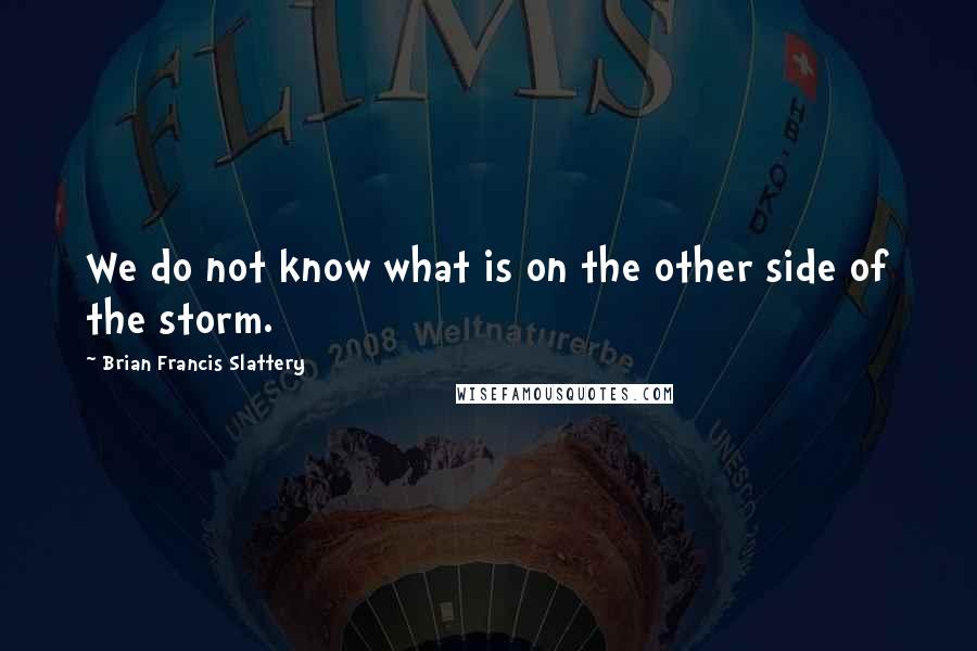 Brian Francis Slattery Quotes: We do not know what is on the other side of the storm.