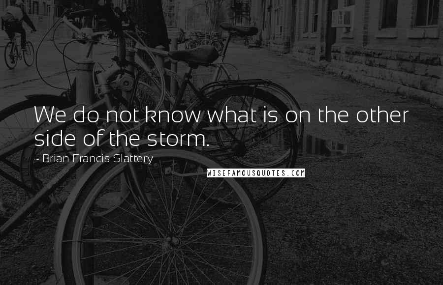 Brian Francis Slattery Quotes: We do not know what is on the other side of the storm.