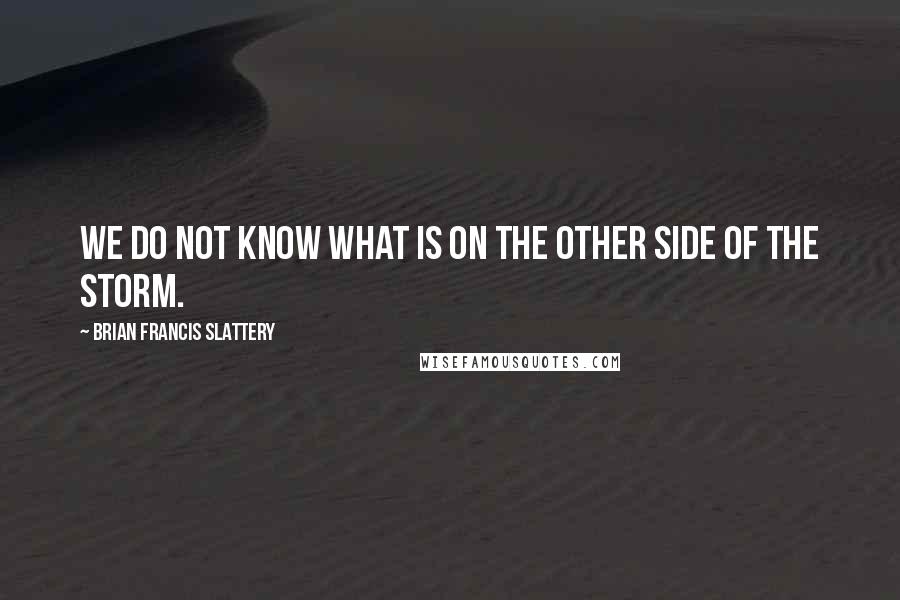 Brian Francis Slattery Quotes: We do not know what is on the other side of the storm.