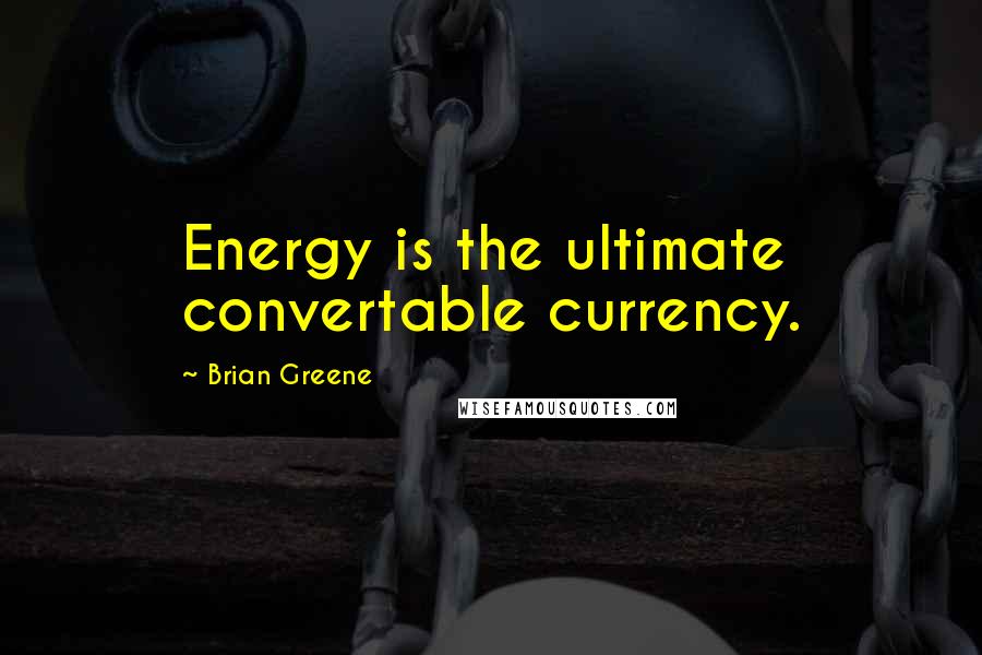 Brian Greene Quotes: Energy is the ultimate convertable currency.