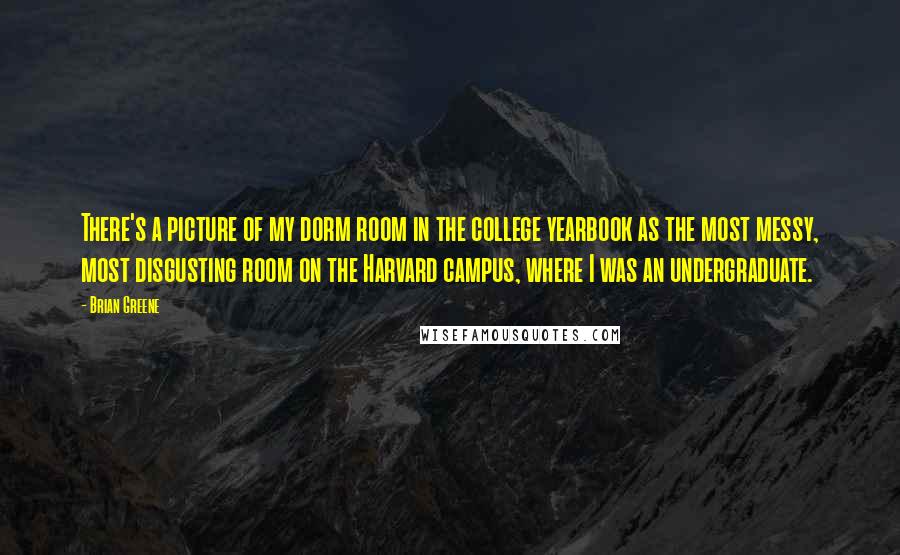 Brian Greene Quotes: There's a picture of my dorm room in the college yearbook as the most messy, most disgusting room on the Harvard campus, where I was an undergraduate.
