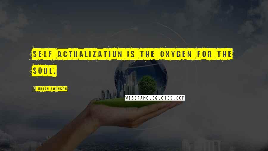 Brian Johnson Quotes: Self actualization is the oxygen for the soul.