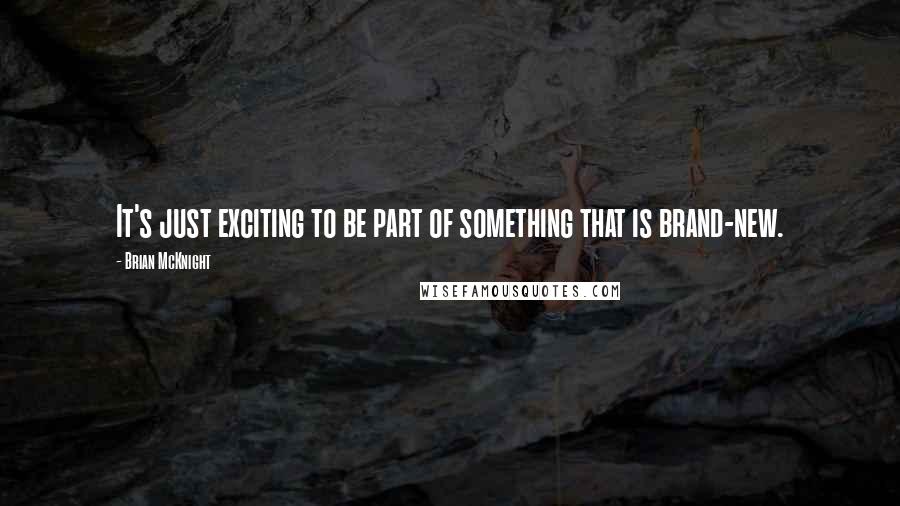 Brian McKnight Quotes: It's just exciting to be part of something that is brand-new.