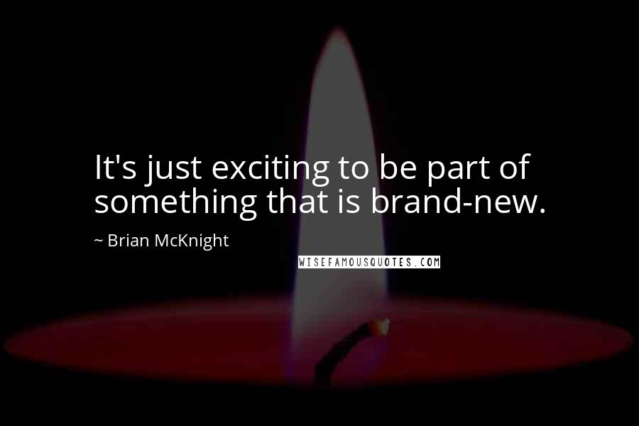 Brian McKnight Quotes: It's just exciting to be part of something that is brand-new.