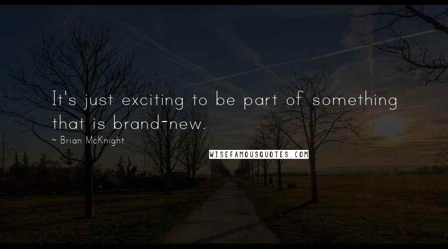 Brian McKnight Quotes: It's just exciting to be part of something that is brand-new.