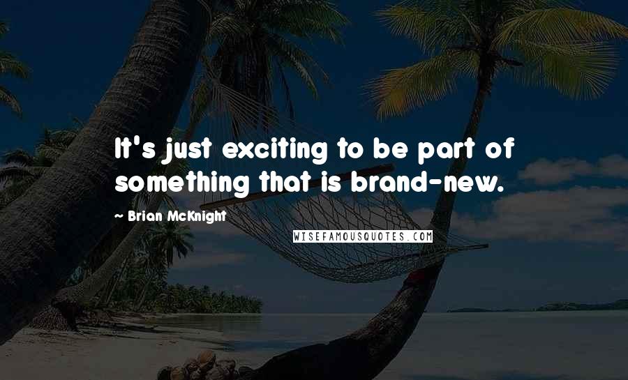 Brian McKnight Quotes: It's just exciting to be part of something that is brand-new.