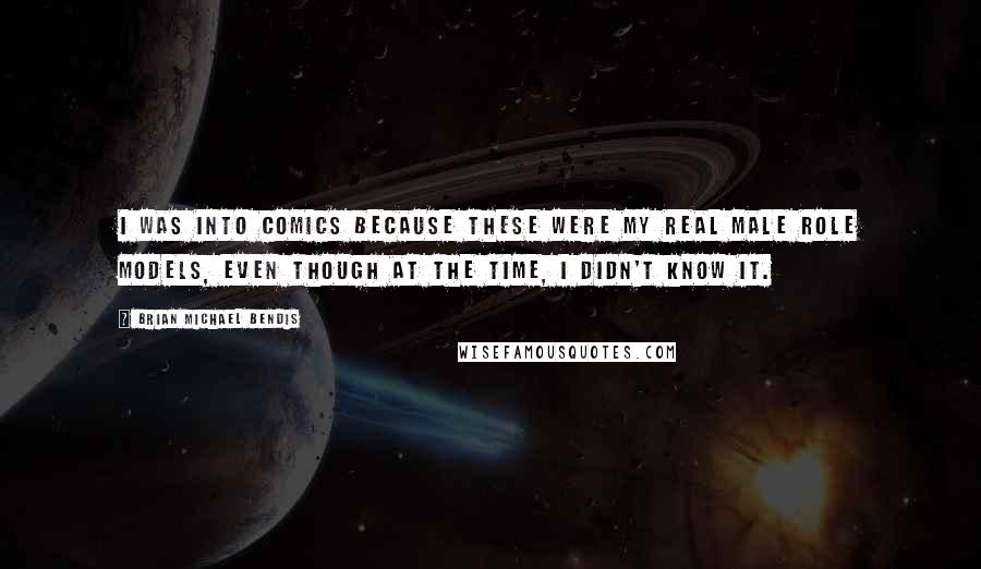 Brian Michael Bendis Quotes: I was into comics because these were my real male role models, even though at the time, I didn't know it.