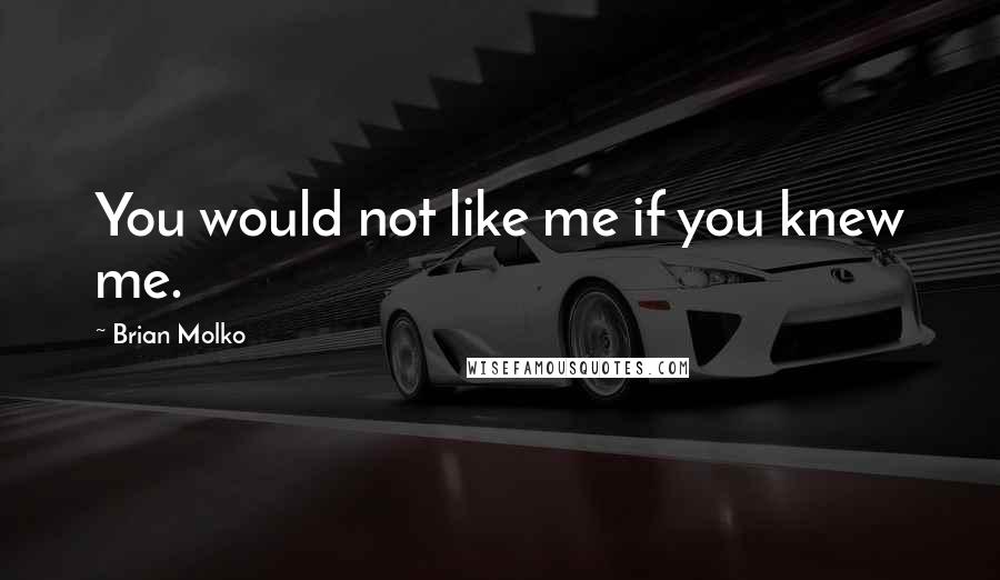 Brian Molko Quotes: You would not like me if you knew me.