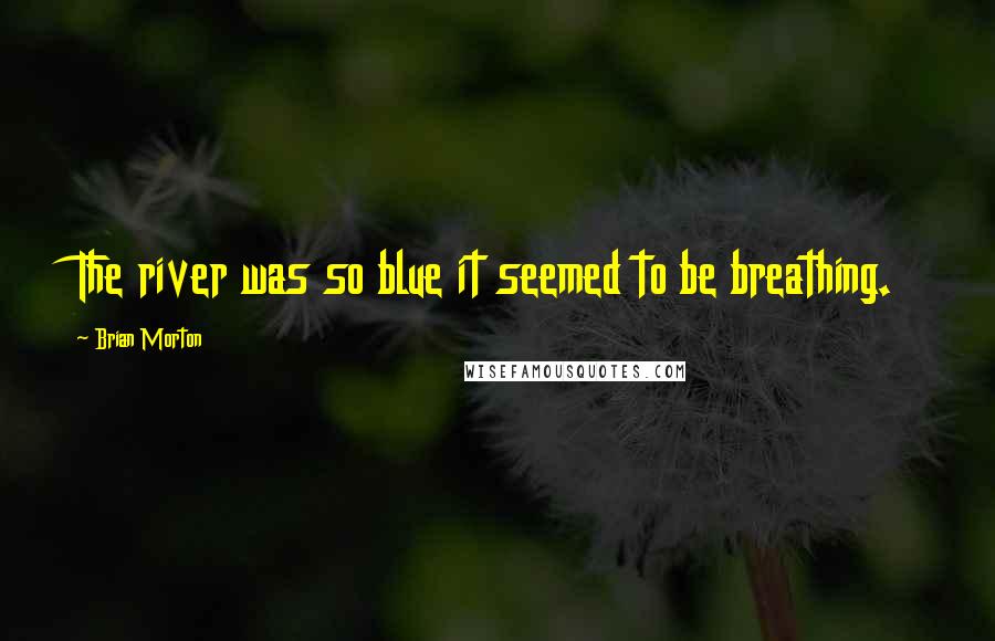 Brian Morton Quotes: The river was so blue it seemed to be breathing.
