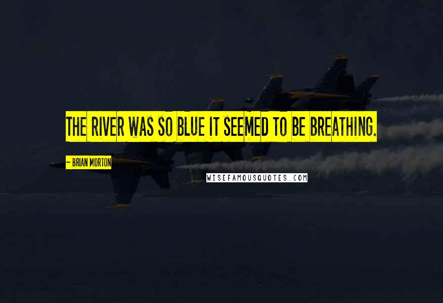 Brian Morton Quotes: The river was so blue it seemed to be breathing.