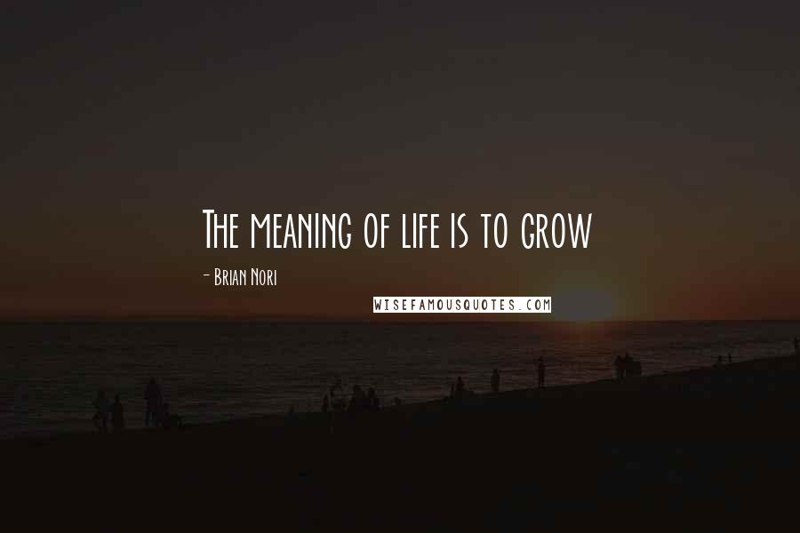 Brian Nori Quotes: The meaning of life is to grow