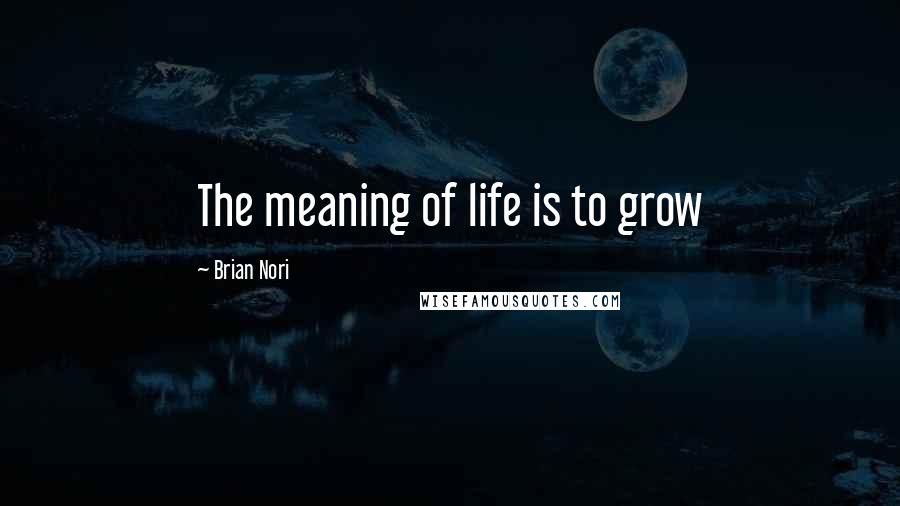 Brian Nori Quotes: The meaning of life is to grow