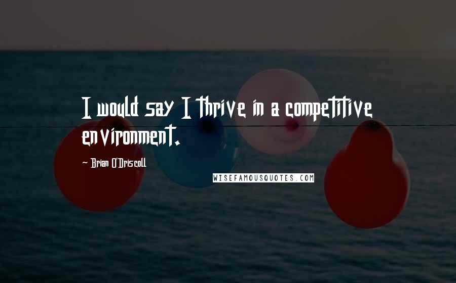 Brian O'Driscoll Quotes: I would say I thrive in a competitive environment.