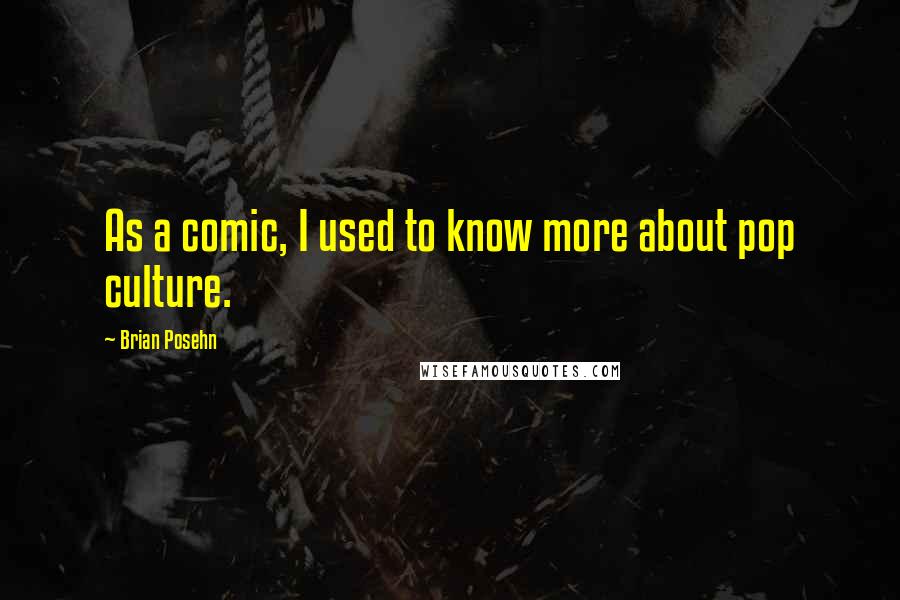 Brian Posehn Quotes: As a comic, I used to know more about pop culture.