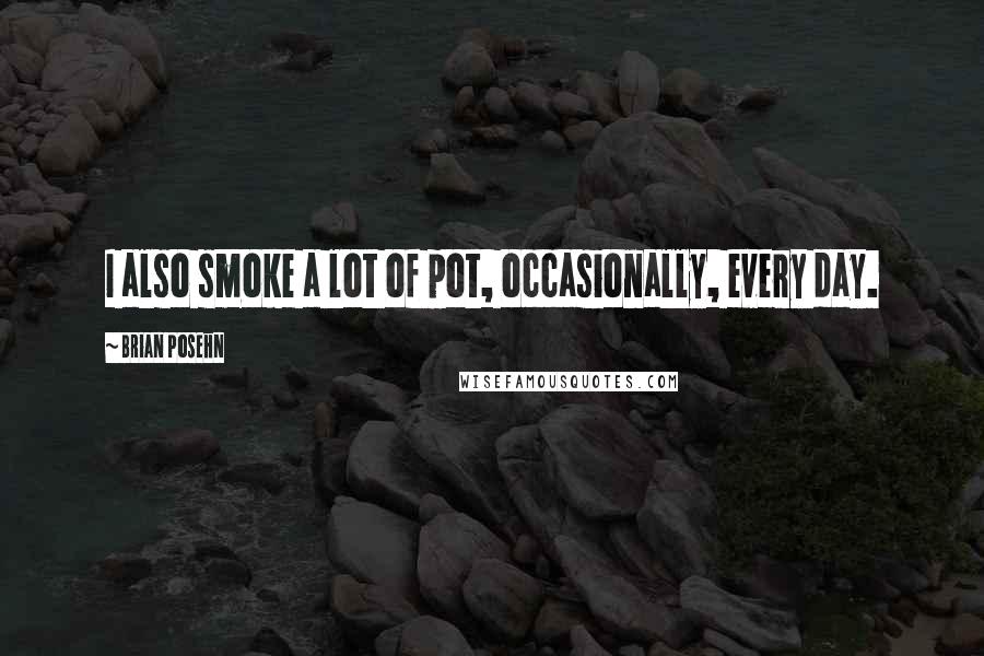Brian Posehn Quotes: I also smoke a lot of pot, occasionally, every day.