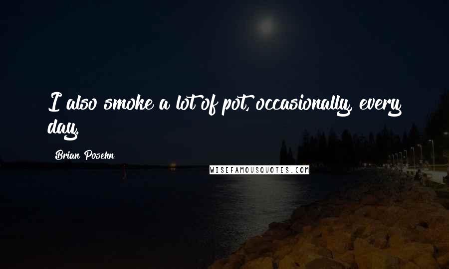 Brian Posehn Quotes: I also smoke a lot of pot, occasionally, every day.