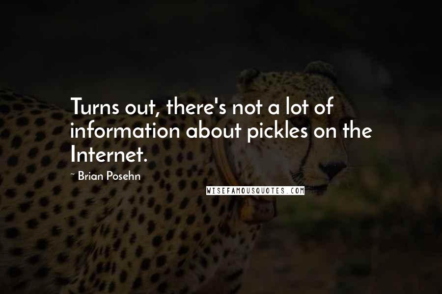 Brian Posehn Quotes: Turns out, there's not a lot of information about pickles on the Internet.