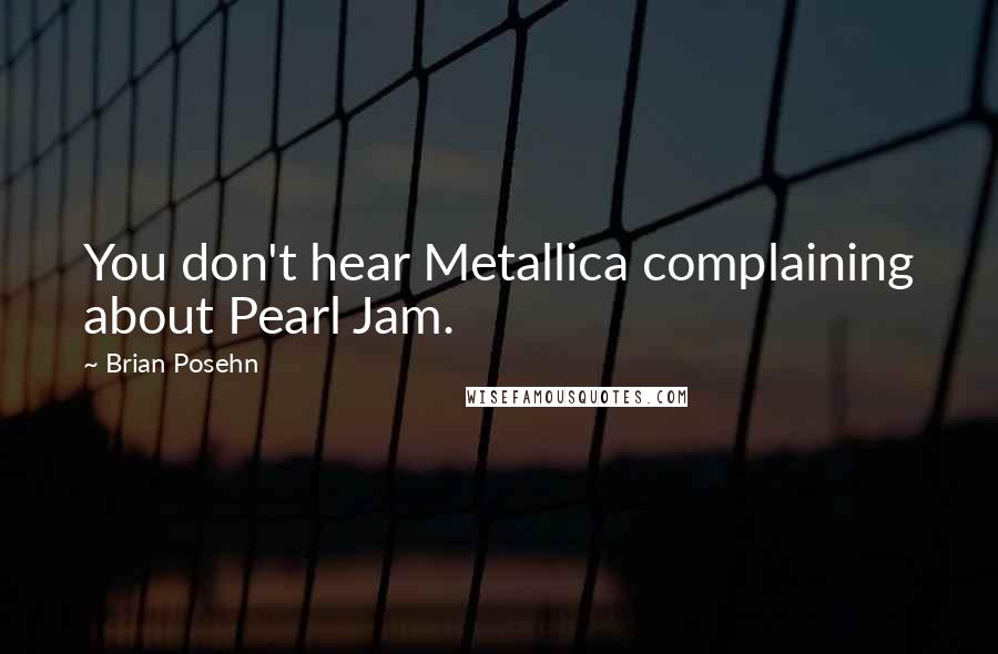 Brian Posehn Quotes: You don't hear Metallica complaining about Pearl Jam.