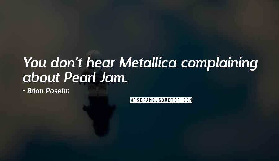 Brian Posehn Quotes: You don't hear Metallica complaining about Pearl Jam.