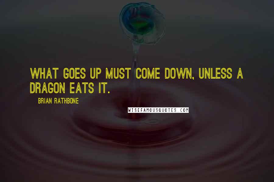 Brian Rathbone Quotes: What goes up must come down, unless a dragon eats it.