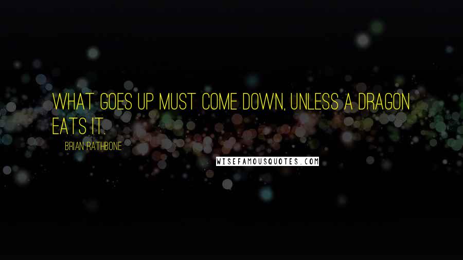 Brian Rathbone Quotes: What goes up must come down, unless a dragon eats it.