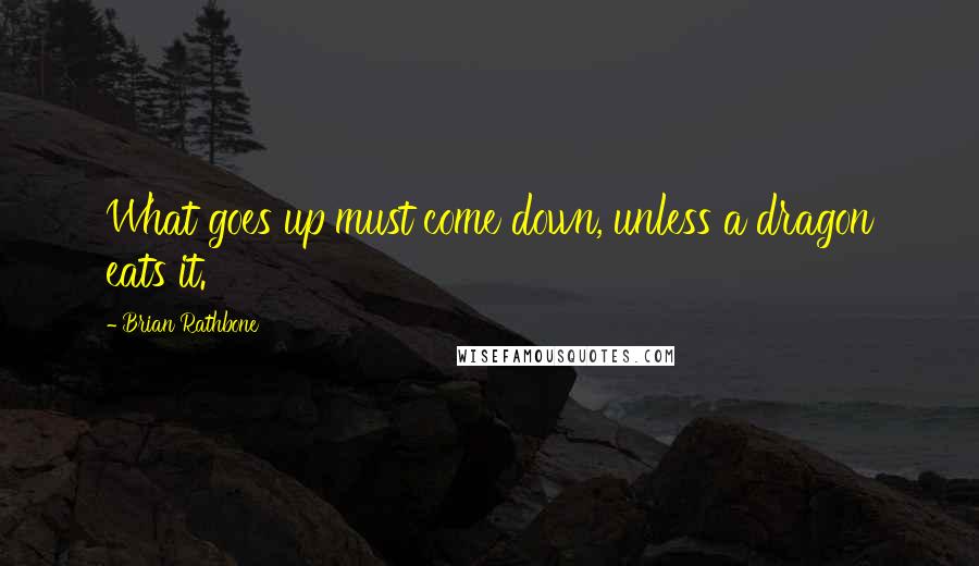 Brian Rathbone Quotes: What goes up must come down, unless a dragon eats it.