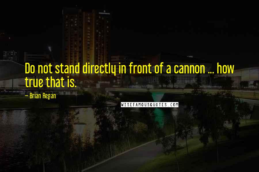 Brian Regan Quotes: Do not stand directly in front of a cannon ... how true that is.