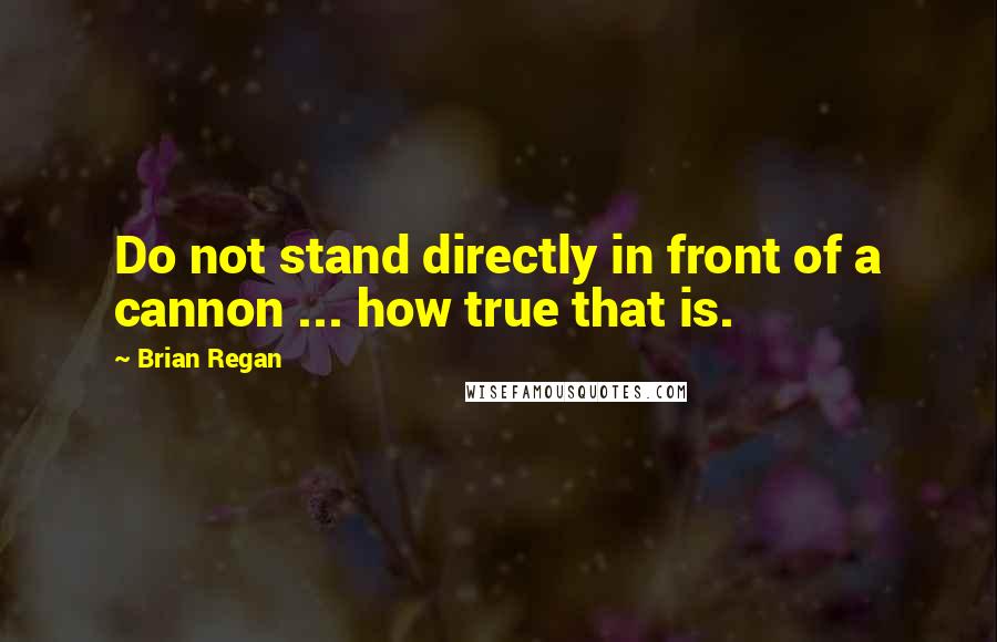 Brian Regan Quotes: Do not stand directly in front of a cannon ... how true that is.