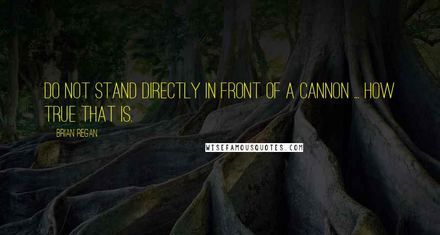 Brian Regan Quotes: Do not stand directly in front of a cannon ... how true that is.