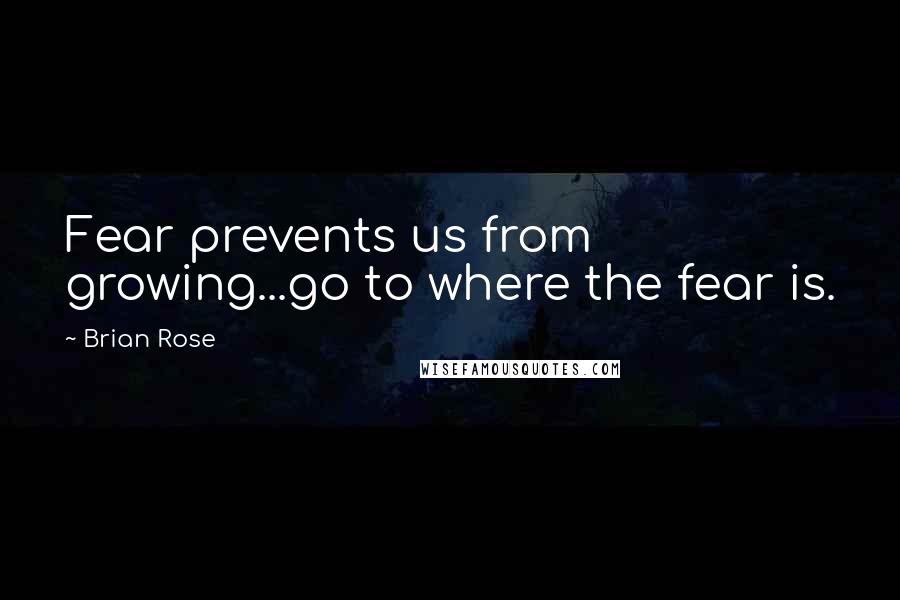 Brian Rose Quotes: Fear prevents us from growing...go to where the fear is.