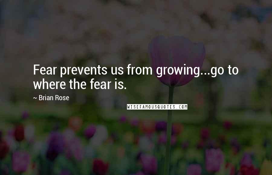 Brian Rose Quotes: Fear prevents us from growing...go to where the fear is.