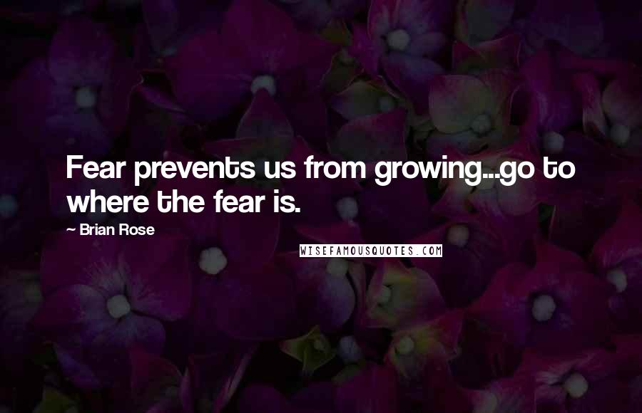 Brian Rose Quotes: Fear prevents us from growing...go to where the fear is.