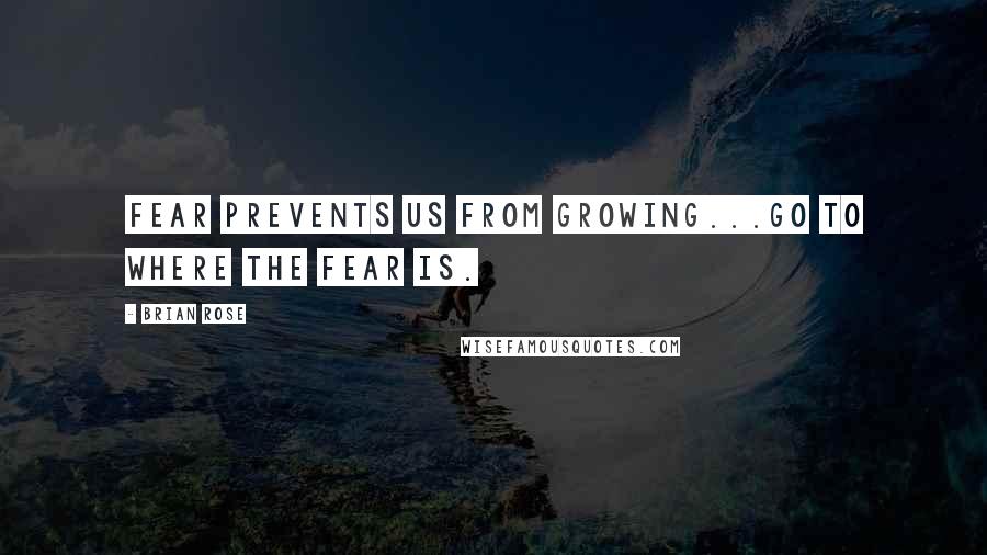 Brian Rose Quotes: Fear prevents us from growing...go to where the fear is.