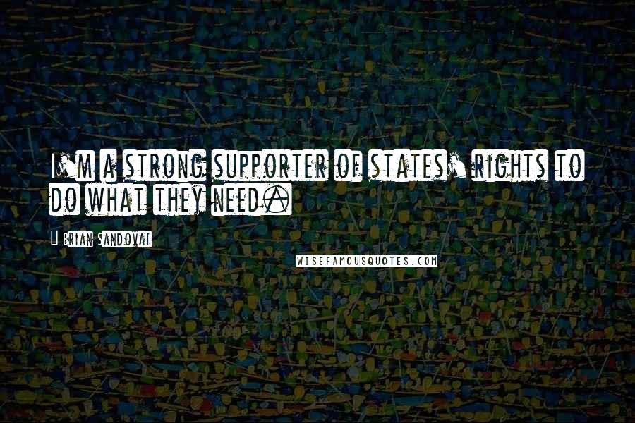 Brian Sandoval Quotes: I'm a strong supporter of states' rights to do what they need.