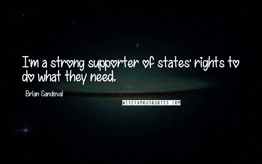 Brian Sandoval Quotes: I'm a strong supporter of states' rights to do what they need.