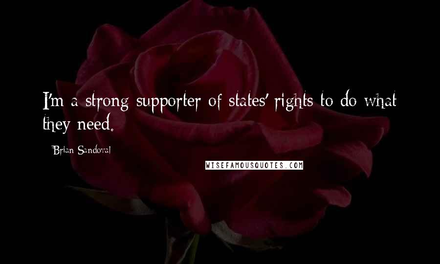Brian Sandoval Quotes: I'm a strong supporter of states' rights to do what they need.