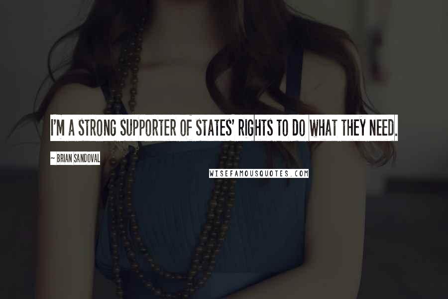 Brian Sandoval Quotes: I'm a strong supporter of states' rights to do what they need.