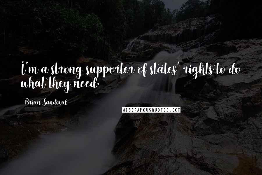 Brian Sandoval Quotes: I'm a strong supporter of states' rights to do what they need.
