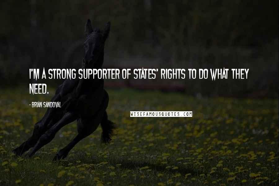 Brian Sandoval Quotes: I'm a strong supporter of states' rights to do what they need.