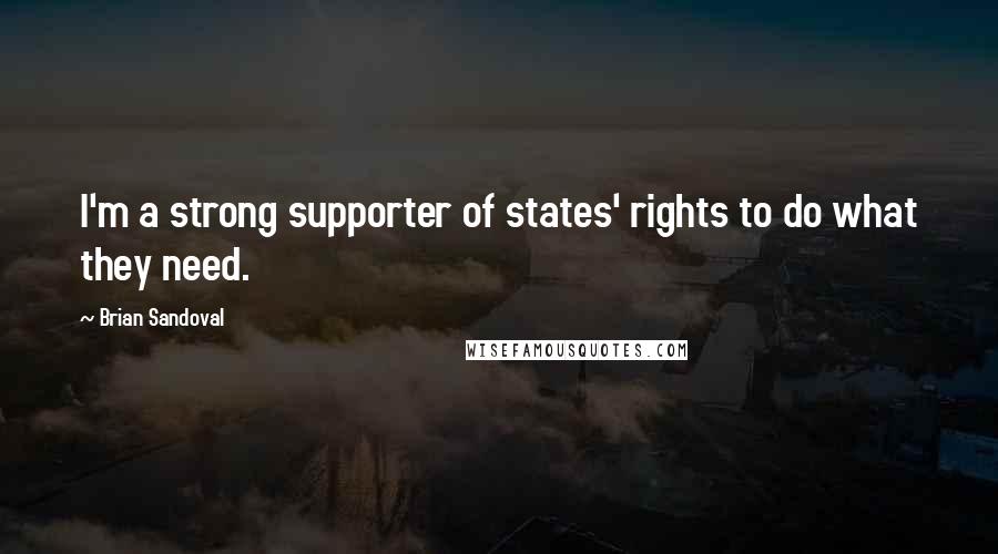 Brian Sandoval Quotes: I'm a strong supporter of states' rights to do what they need.