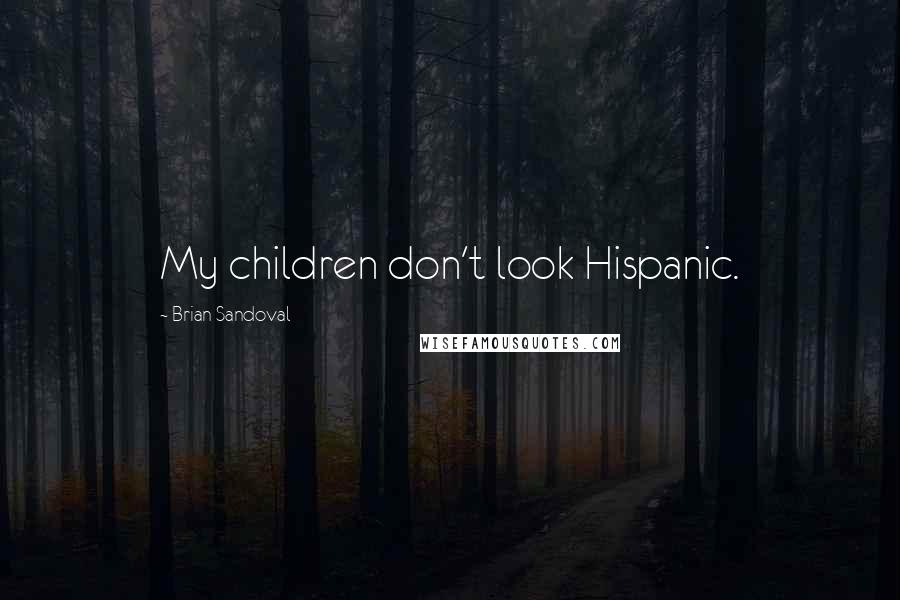 Brian Sandoval Quotes: My children don't look Hispanic.