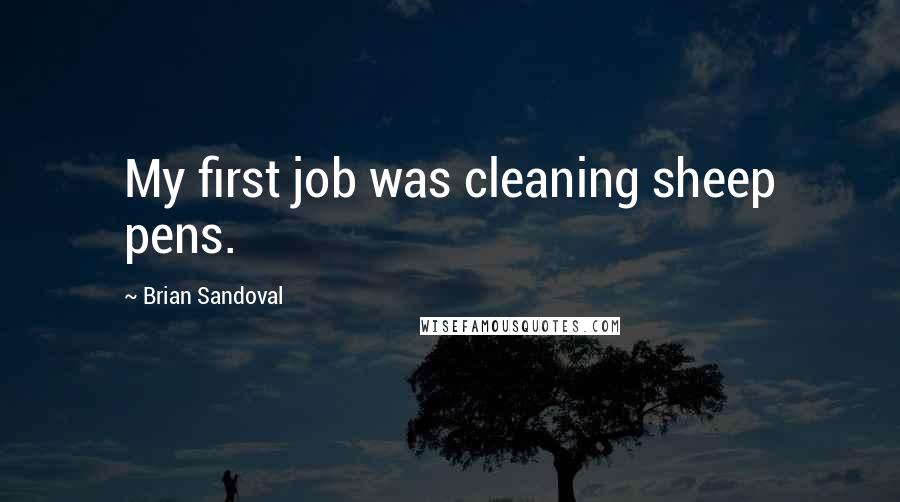 Brian Sandoval Quotes: My first job was cleaning sheep pens.