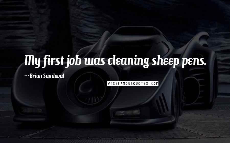 Brian Sandoval Quotes: My first job was cleaning sheep pens.