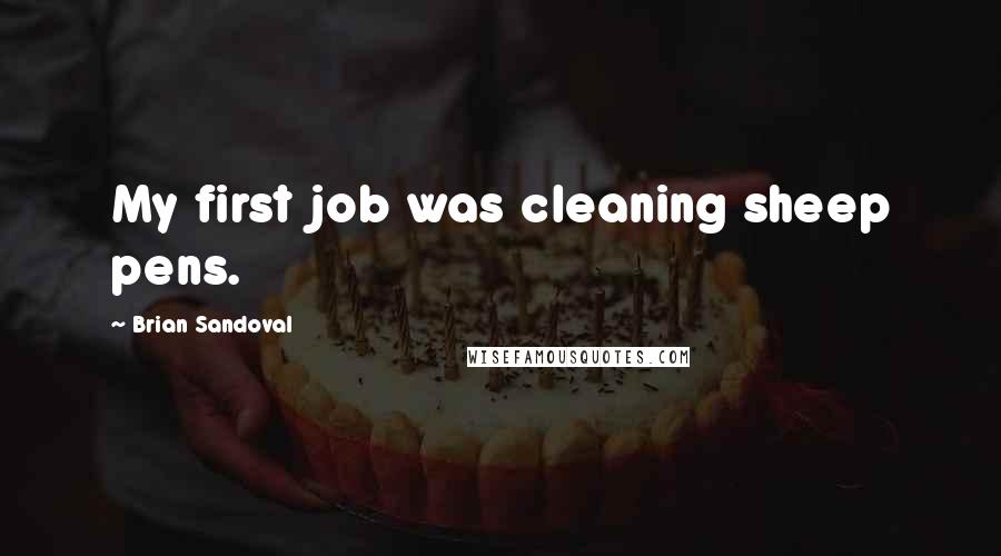 Brian Sandoval Quotes: My first job was cleaning sheep pens.