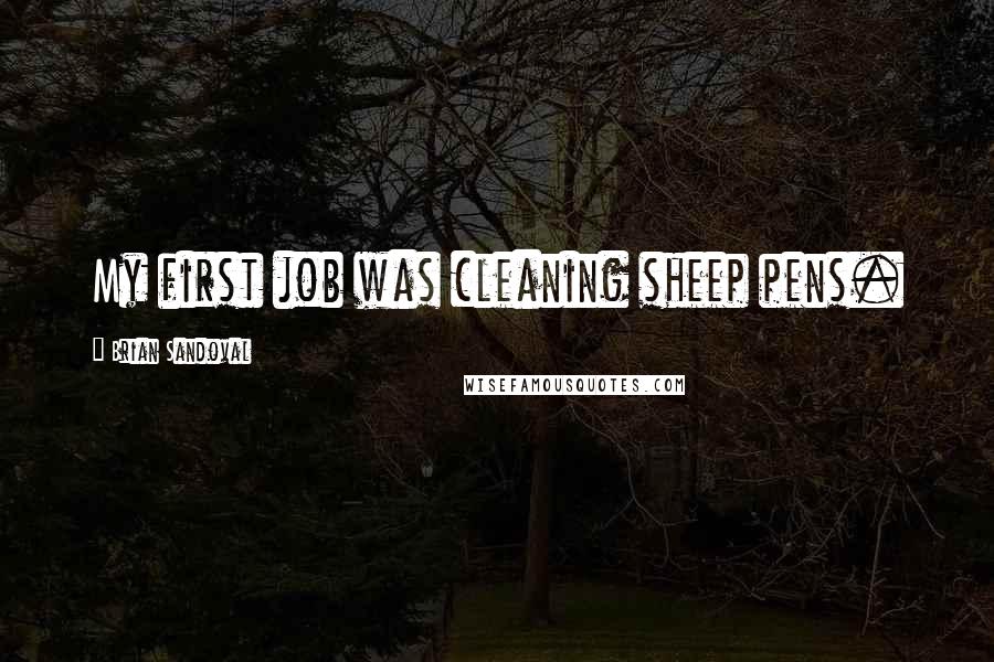 Brian Sandoval Quotes: My first job was cleaning sheep pens.