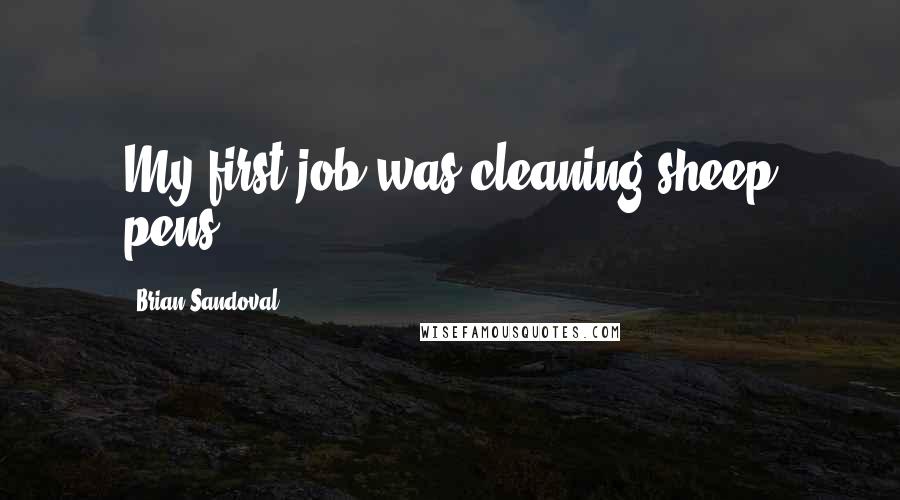 Brian Sandoval Quotes: My first job was cleaning sheep pens.