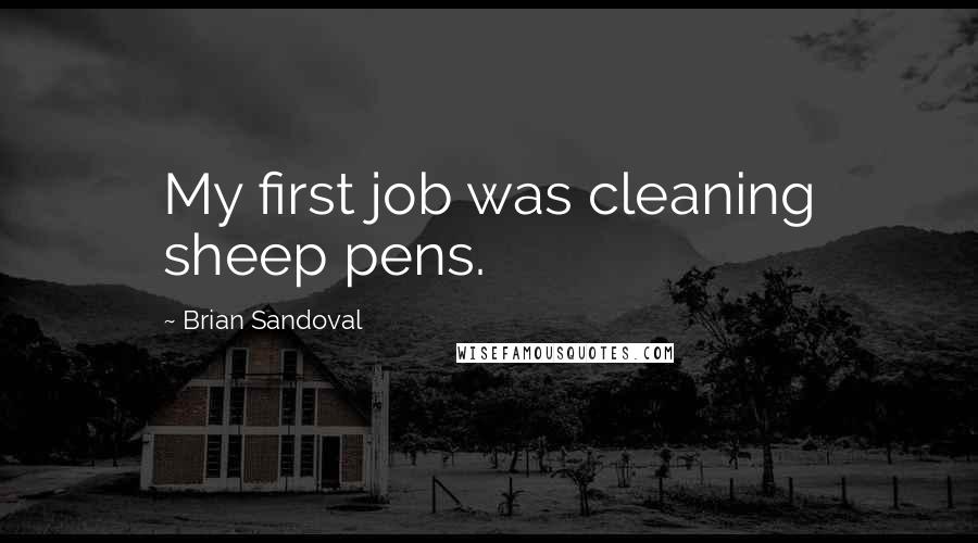 Brian Sandoval Quotes: My first job was cleaning sheep pens.