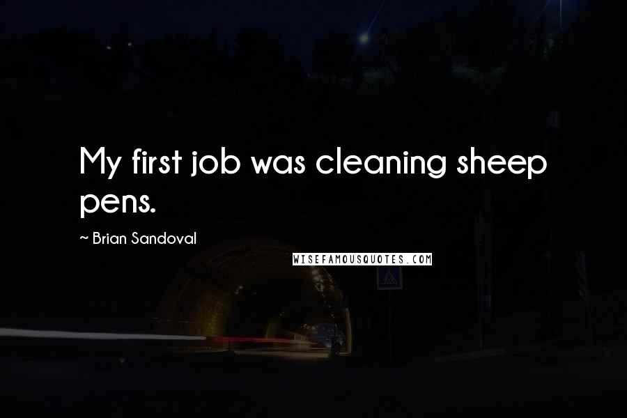 Brian Sandoval Quotes: My first job was cleaning sheep pens.