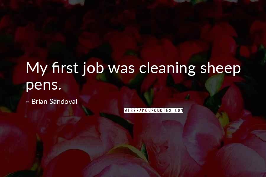 Brian Sandoval Quotes: My first job was cleaning sheep pens.